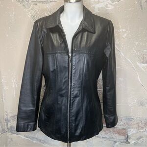 Wilsons Leather M black leather jacket Thinsulate Ultra insulation zip front